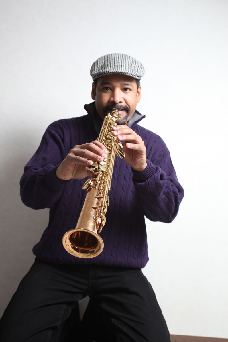 Tony Spruill performing on saxophone