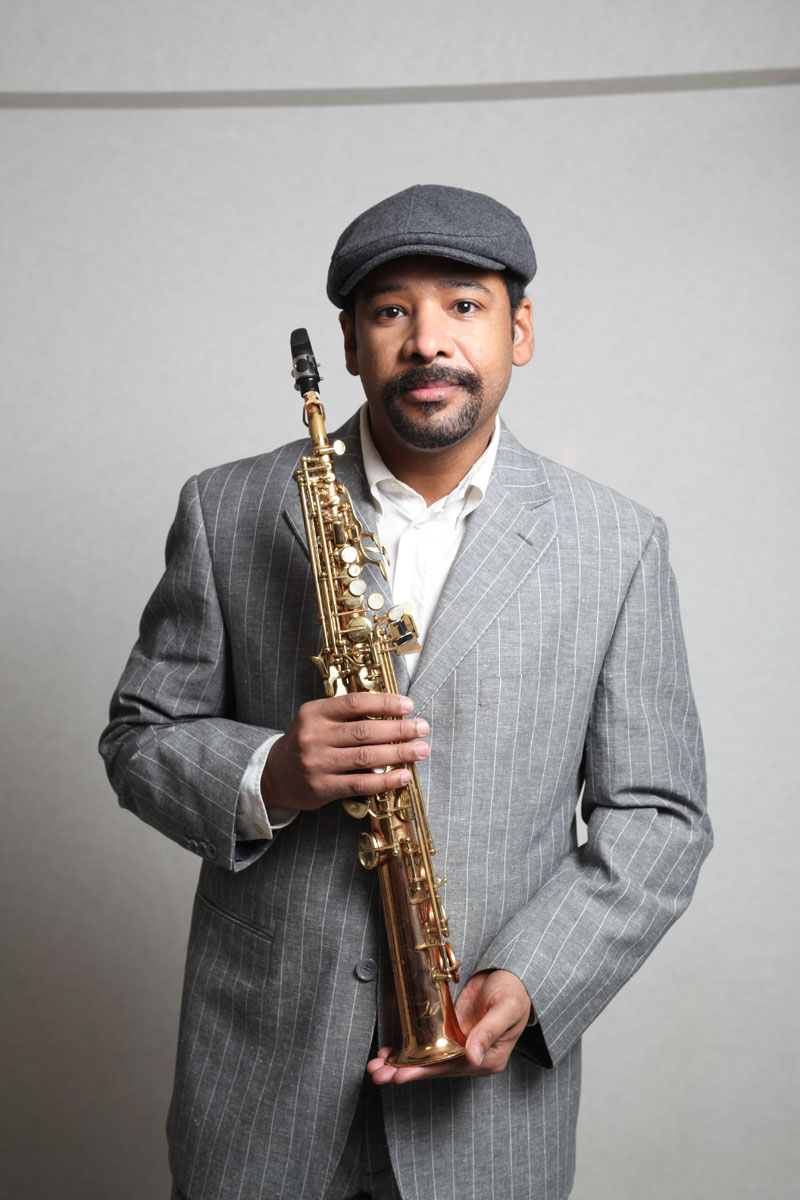 Tony Spruill with soprano saxophone